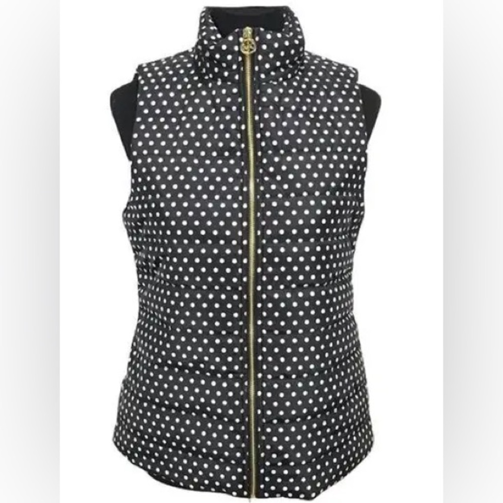 Black and White “ MICHAEL KORS” Polka Dot Puffer Vest‼️